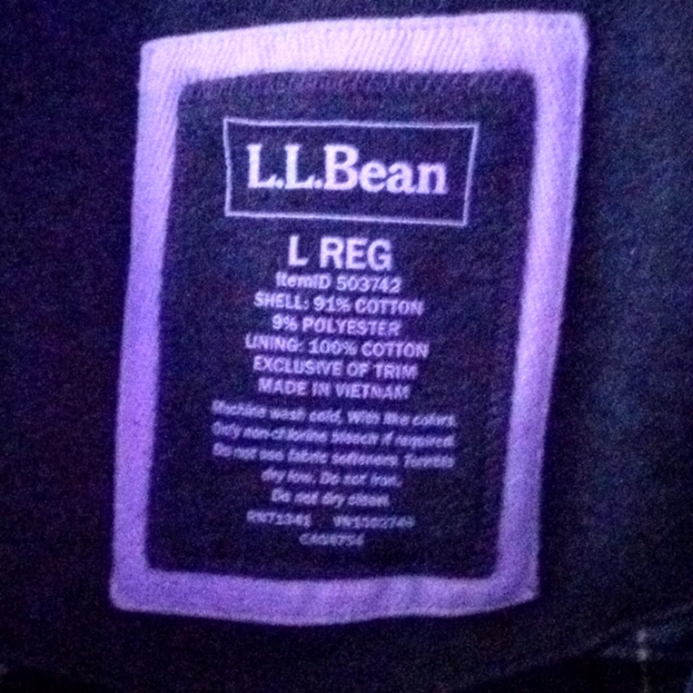 LLbean flannel hooded winter robe heavyweight